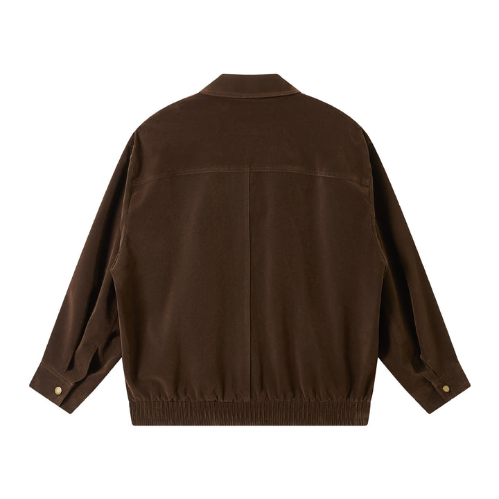 Men's short cut suede look blouson with elastic hem and flap pockets Mune Fashion