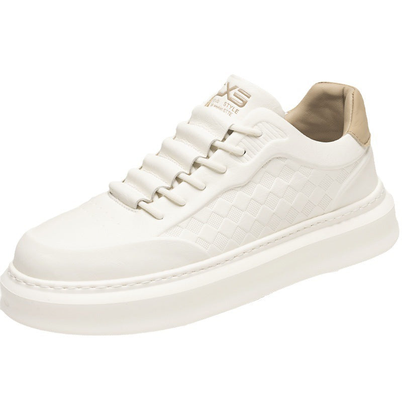 Men's Voluminous Low-Top Platform Sneakers with Embossed Honeycomb Texture Mune Fashion
