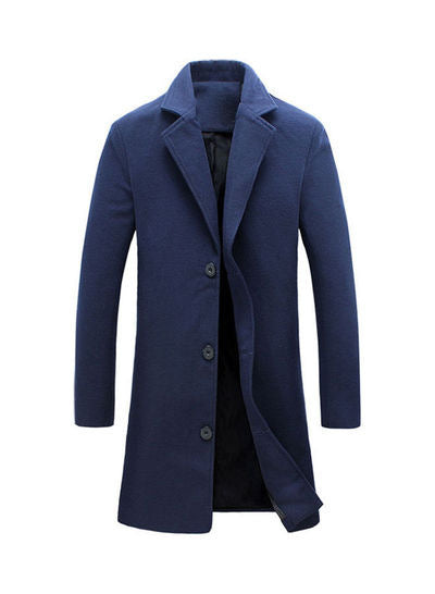 Men's slim wool coat with lapel collar and button closure Mune Fashion