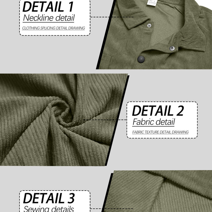 Men's textured casual overshirt with fine vertical ribbing, kent collar and patch chest pockets Mune Fashion