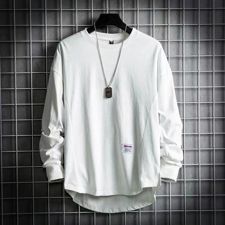 Men's oversized long sleeve sweatshirt with extended back hem and sewn-on label Mune Fashion