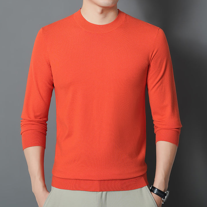 Men's fine round neck sweater made of fine knit with a narrow silhouette Mune Fashion
