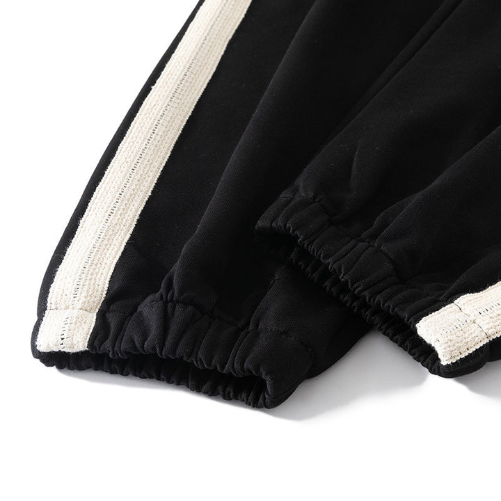 Men's Relaxed Jogging Pants with Side Seam Contrast Stripes, Elastic Waistband & Drawstring Mune Fashion