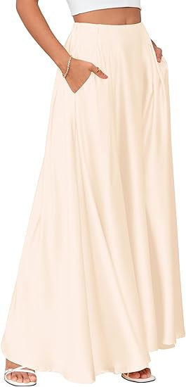 Ladies max skirt with pockets and figure-hugging high waistband made of flowing chiffon Mune Fashion