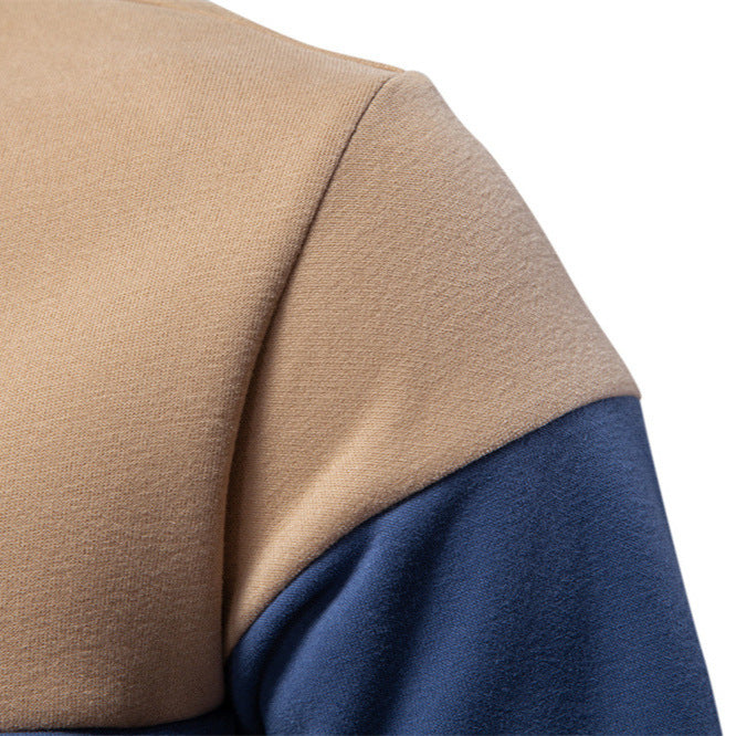 Men's sporty-elegant long-sleeve polo in rugby style with contrasting collar and wide chest panel Mune Fashion