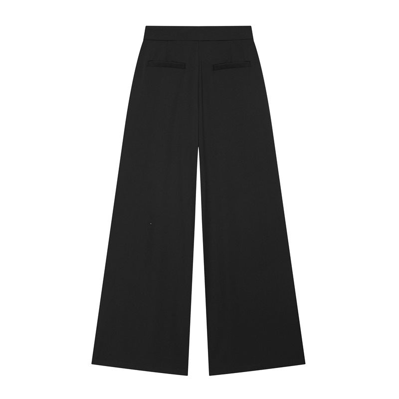 Women's Wide-Cut Palazzo Trousers with High Waist and Crease Mune Fashion