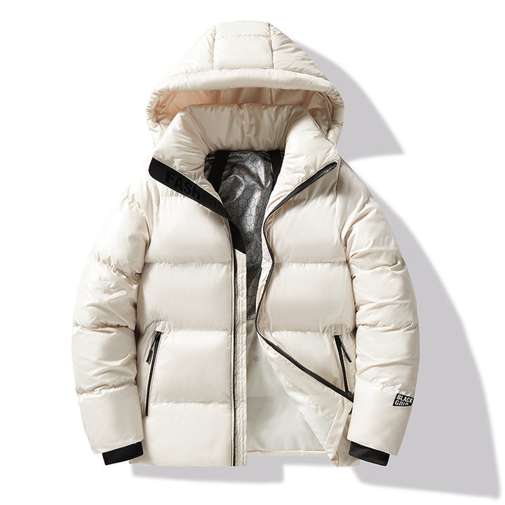 Men's Padded Hooded Quilted Jacket with Thermal Lining and Water-Repellent Surface Mune Fashion