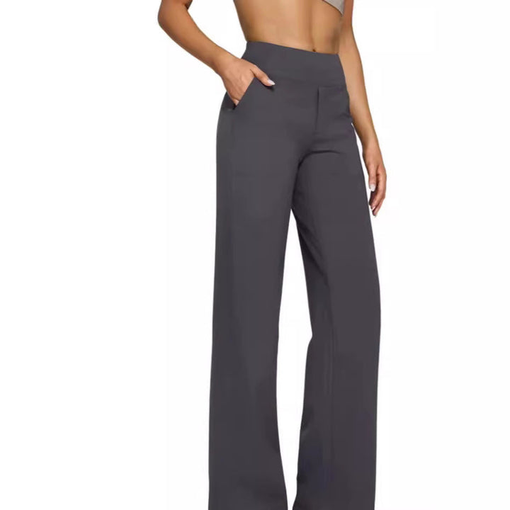 Women's Wide-Cut Lounge Pants with Elastic Waistband Mune Fashion