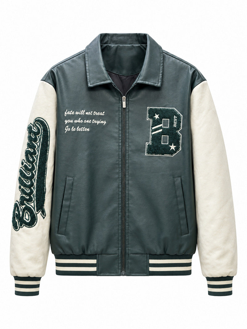 Men's Fashion Bomber Jacket with Logo Details Mune Fashion