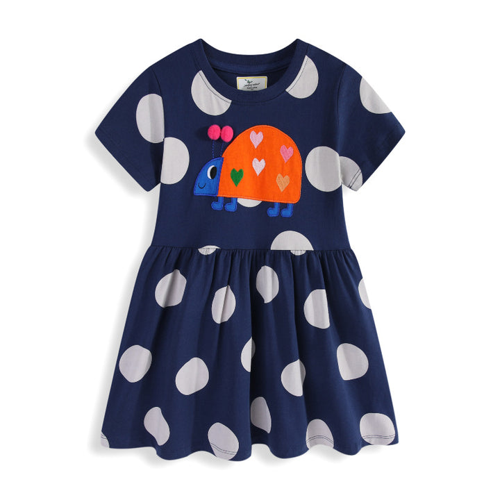 Girl Tulle Dress with Cute Animal Print Mune Fashion