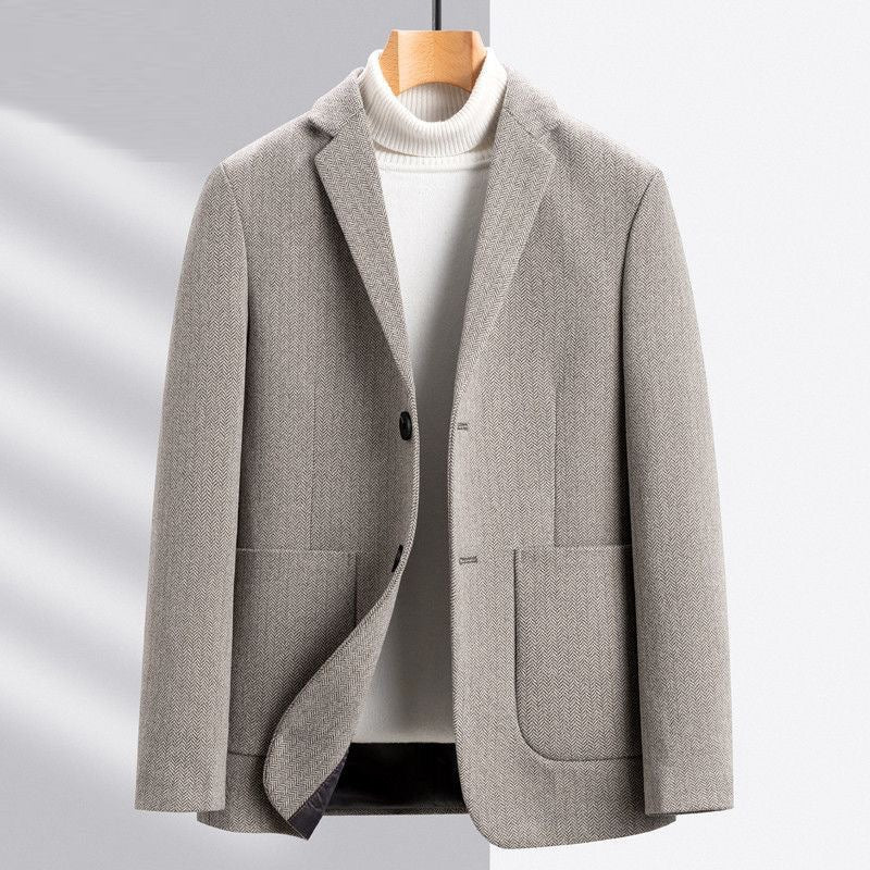 Men's blazer made of wool blend with houndstooth pattern and patch pockets Mune Fashion