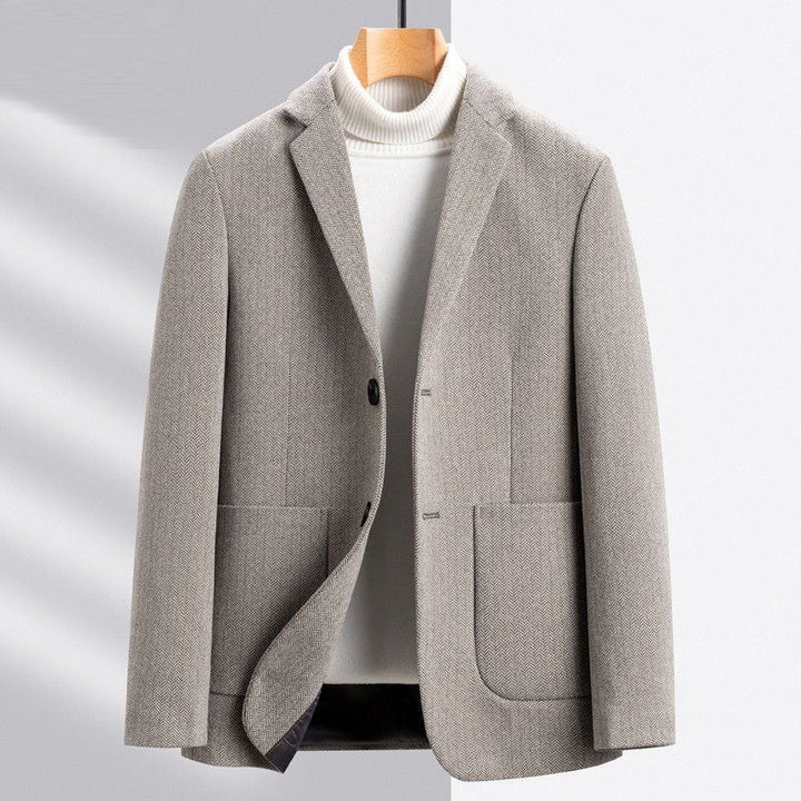 Men's blazer made of wool blend with houndstooth pattern and patch pockets Mune Fashion