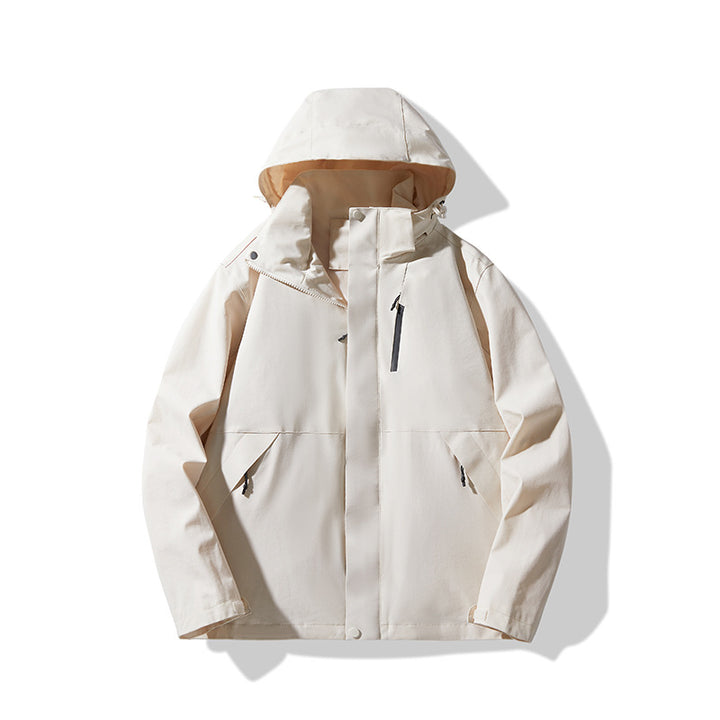 Men's Technical Waterproof Hooded Shell Jacket in Minimalist Urban Look Mune Fashion