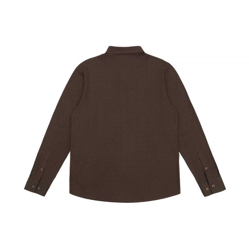 Men's fine cotton shirt with Kent collar, full button placket and rounded hem Mune Fashion