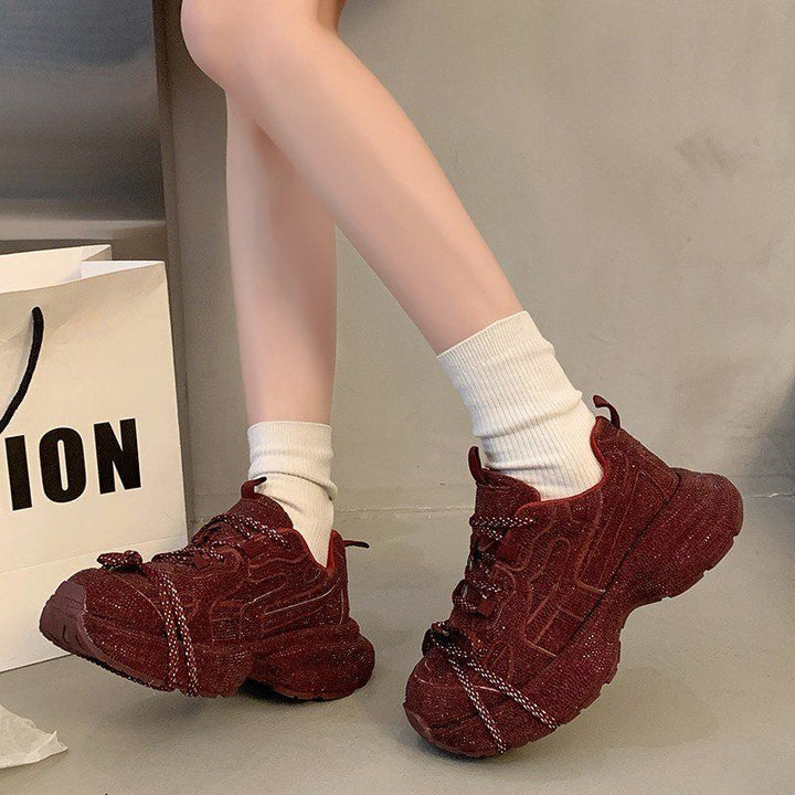 Damen Chunky-Plateau-Sneakers mit atmungsaktivem Mesh und sculpted Profil Mune Fashion