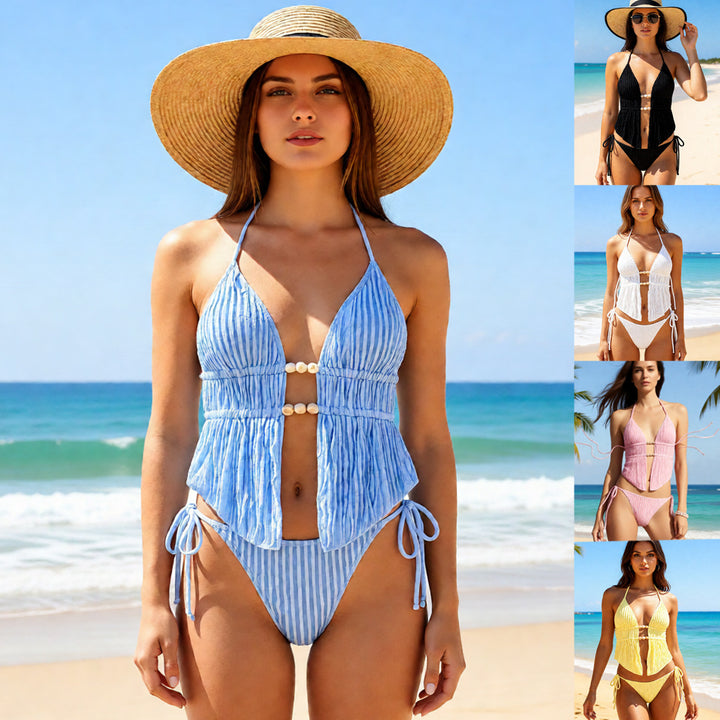Women High Quality Ribbed Bikini with Adjustable Straps Mune Fashion