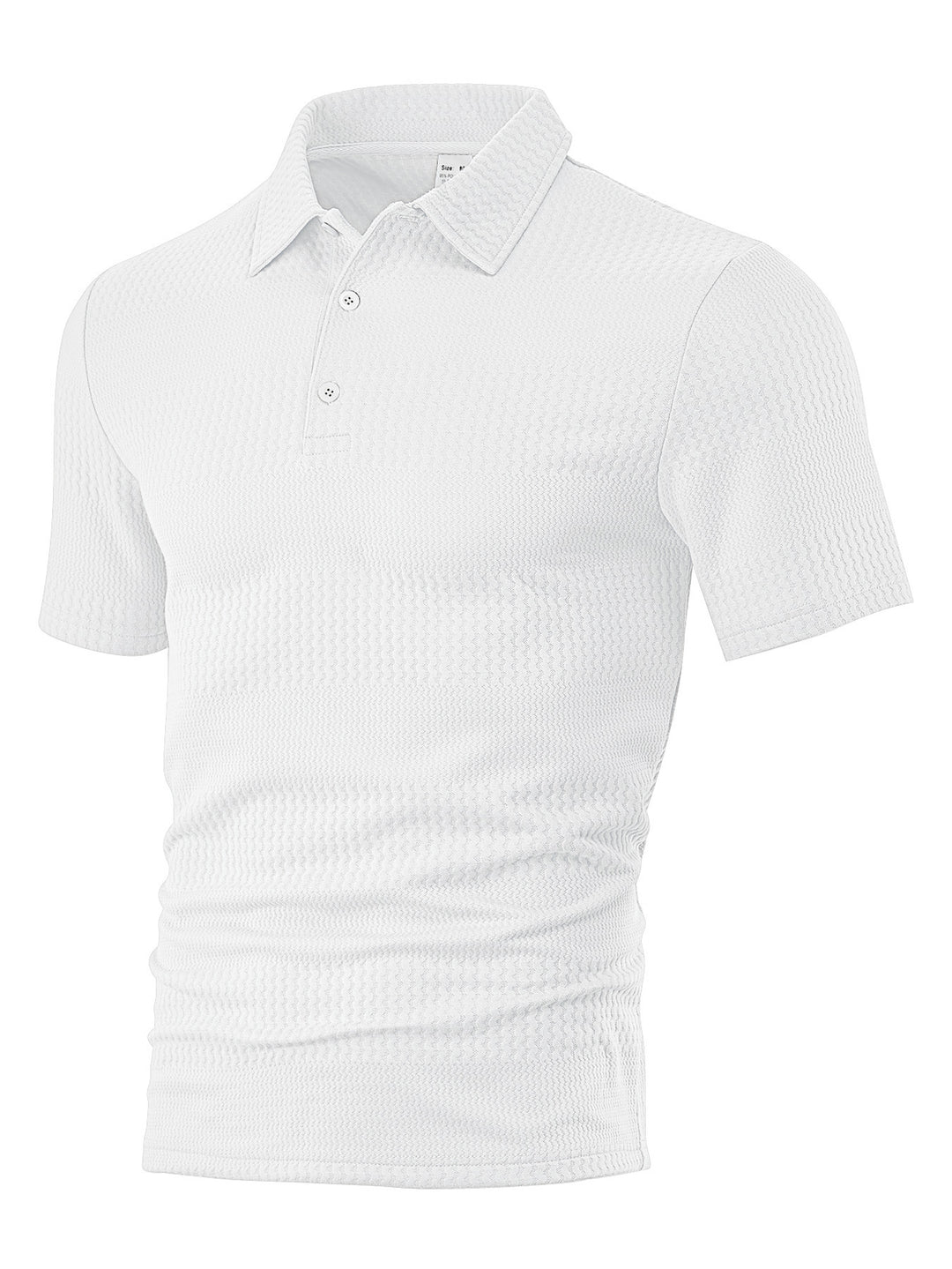 Men's body-hugging short sleeve polo made of elastic jacquard knit with shirt collar Mune Fashion