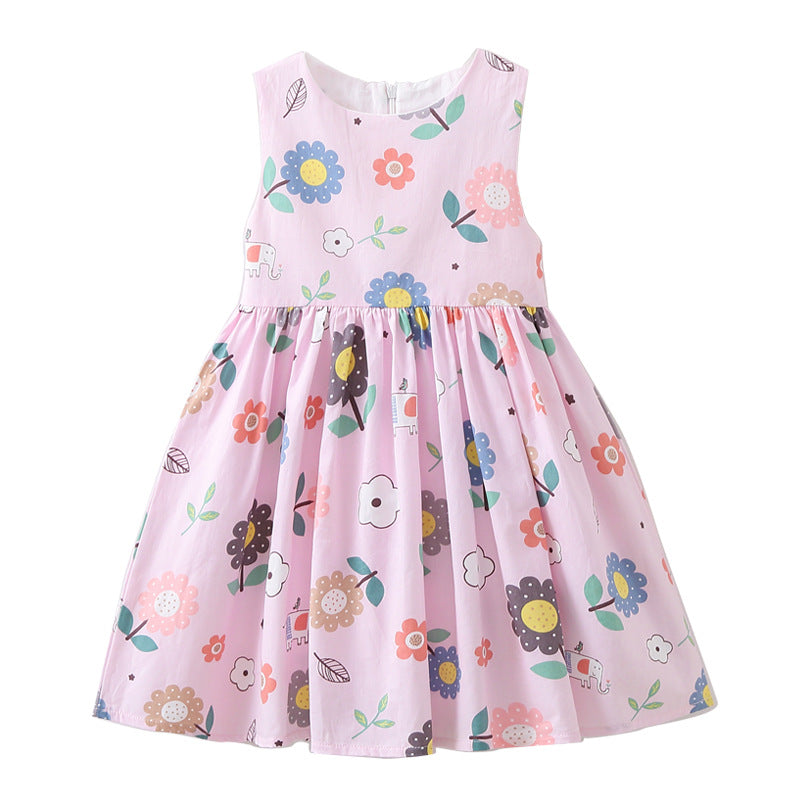Girls summer dress with colorful floral print Mune Fashion