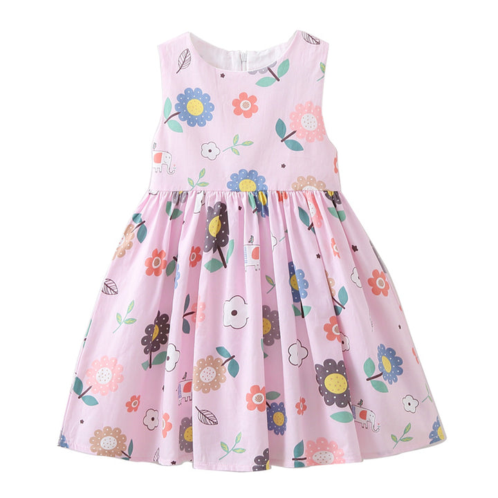 Girls summer dress with colorful floral patterns Mune Fashion