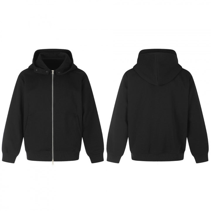 Unisex Boxy Hoodie Jacket in Minimal Style with Two-Way Metal Zipper and Concealed Side Seam Pockets Mune Fashion