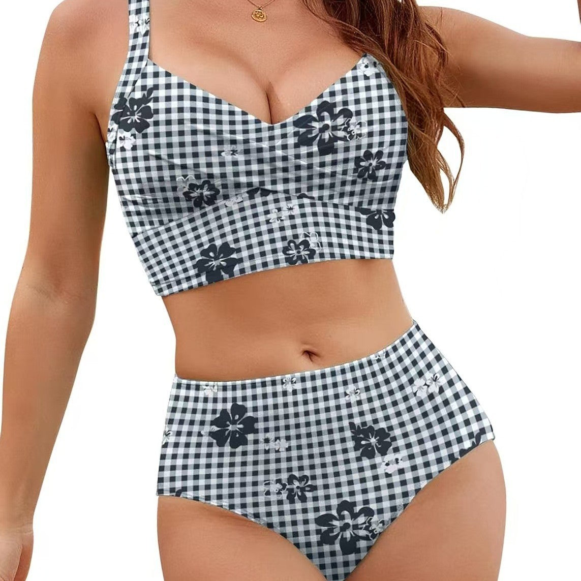 Women's Bikini Set with High Waist and Decorative Knot Design Mune Fashion