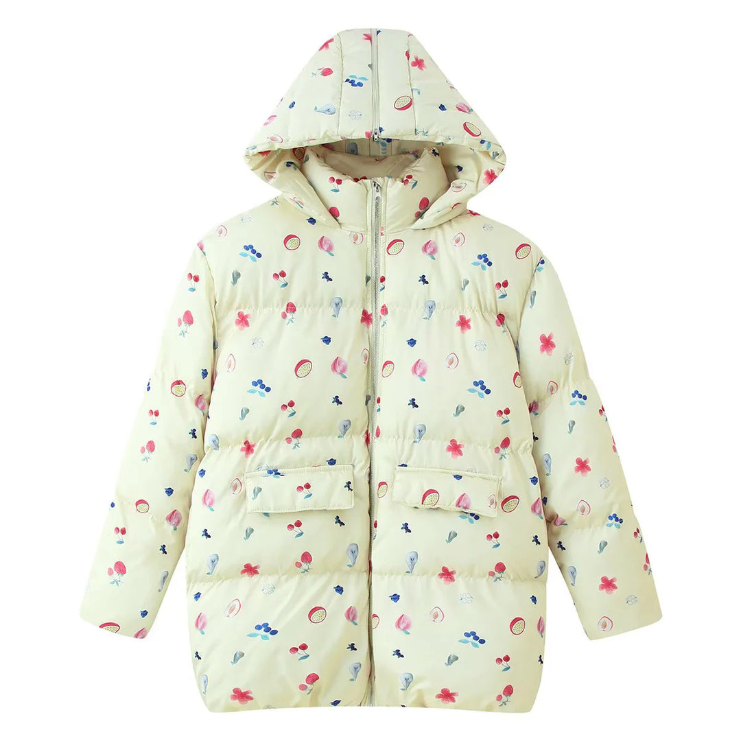 Women's padded oversized quilted coat with hood, thermal insulation and patch pockets Mune Fashion