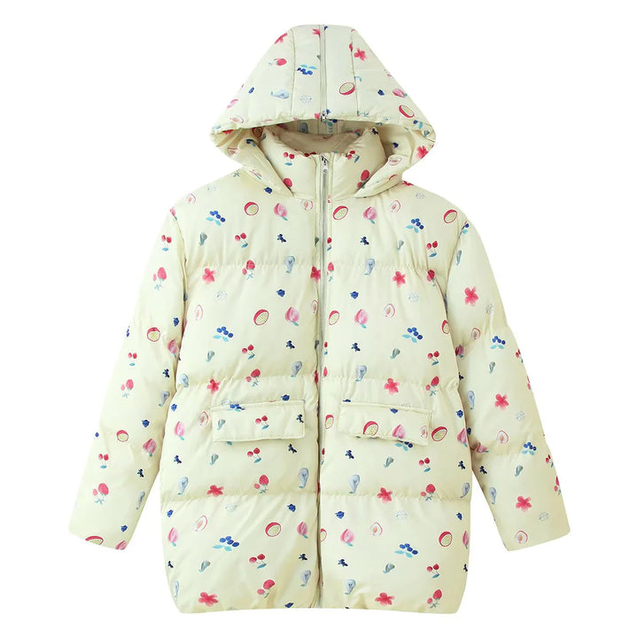 Women's padded oversized quilted coat with hood, thermal insulation and patch pockets Mune Fashion
