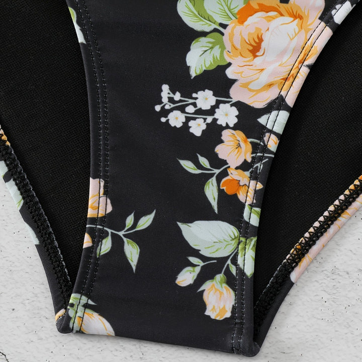 Women's One-Piece Swimsuit with Ruffle Details and Floral Design Mune Fashion