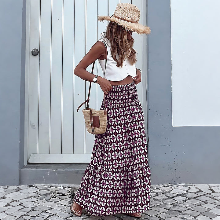 Ladies Elegant Maxi Skirt in Ethno Design Mune Fashion