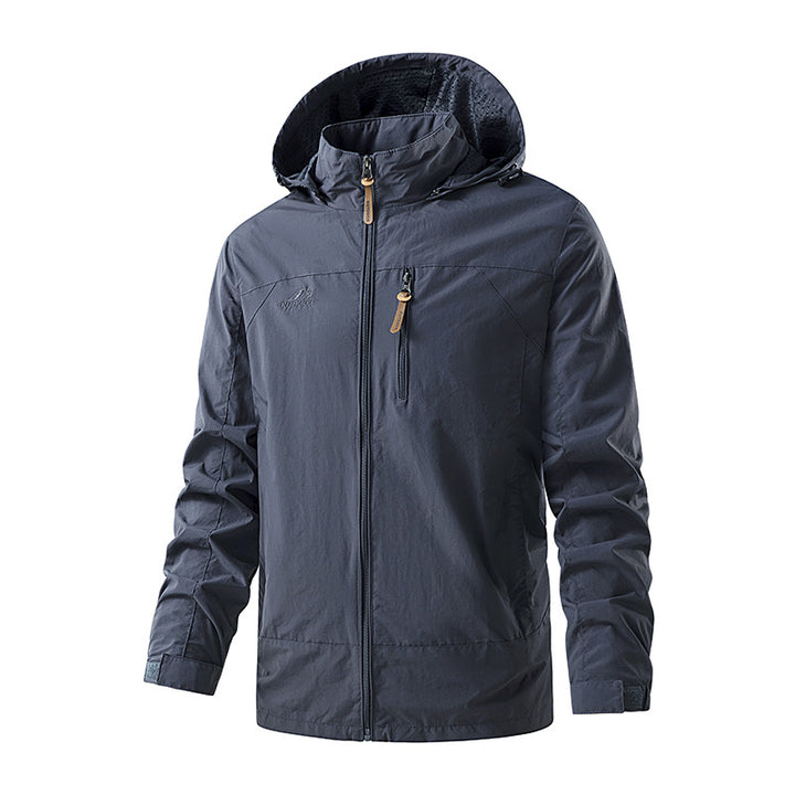 Men's Ultralight Outdoor Hooded Jacket with Mesh Lining, Chest Zipper and Adjustable Cuffs Mune Fashion