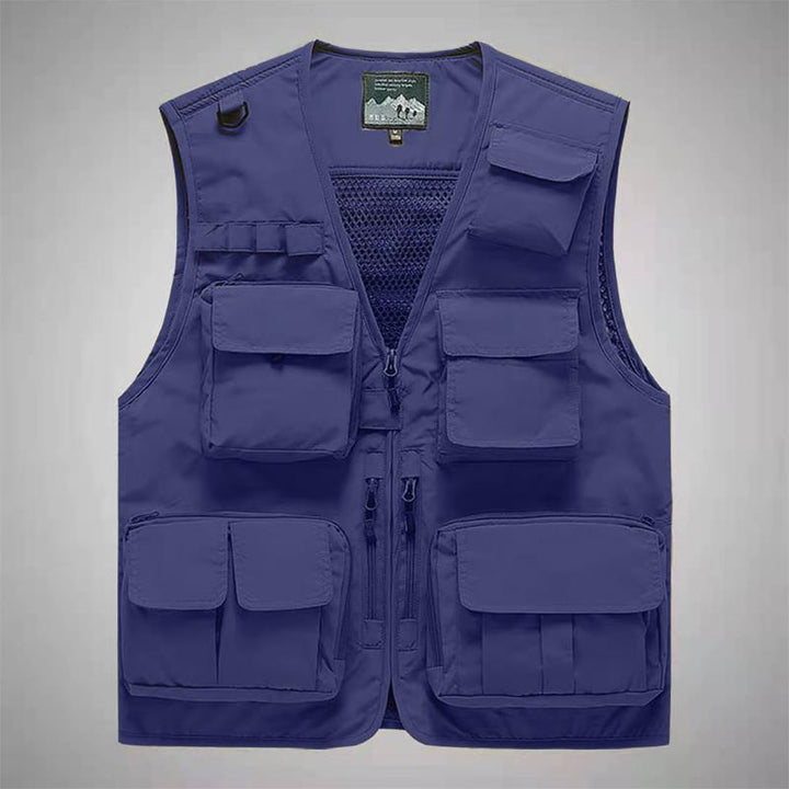 Unisex Multifunctional Utility Vest with Mesh Back and Multiple Pockets Mune Fashion