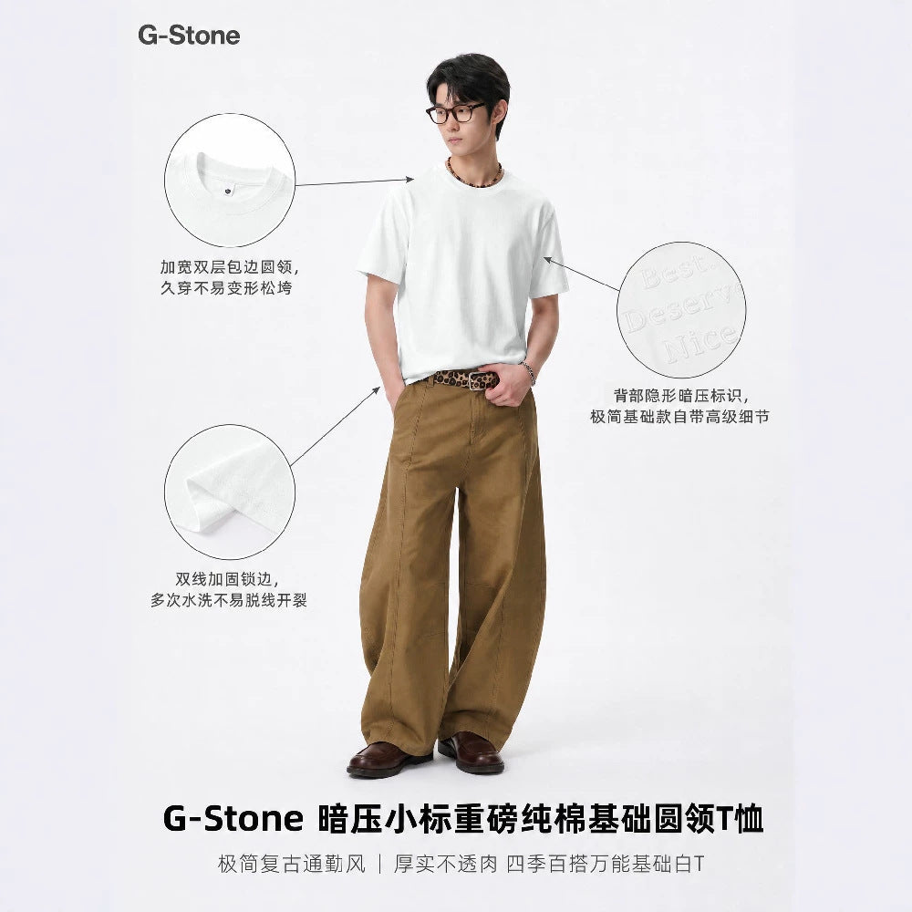 Unisex Oversized Cotton T-Shirt with Round Neck and Extended Hem Drune