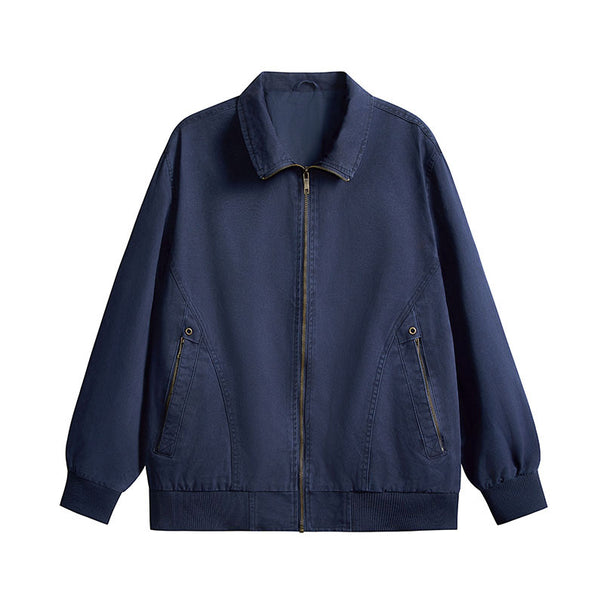 Men's lightweight cotton twill transitional jacket with zipper and balloon sleeves Mune Fashion