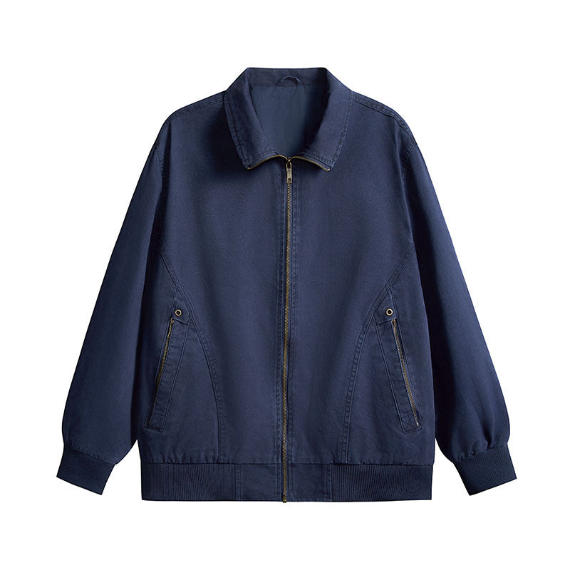 Men's lightweight cotton twill transitional jacket with zipper and balloon sleeves Mune Fashion