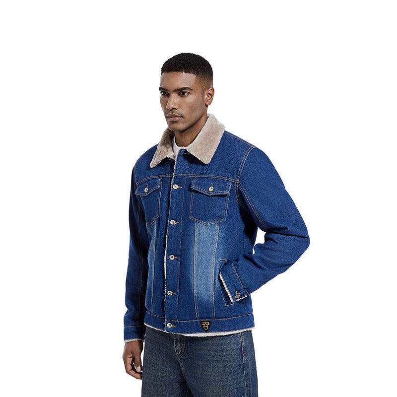 Men's transitional jacket with attached fur collar Mune Fashion