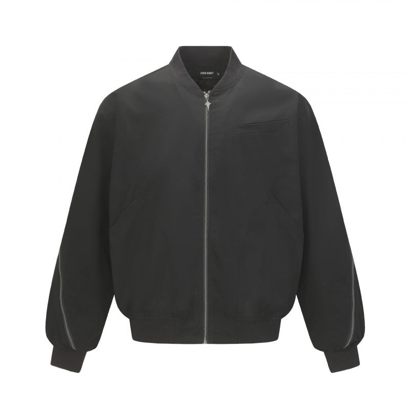 Unisex Boxy-Bomber jacket with full zip, ribbed hem and chest welt pocket Mune Fashion