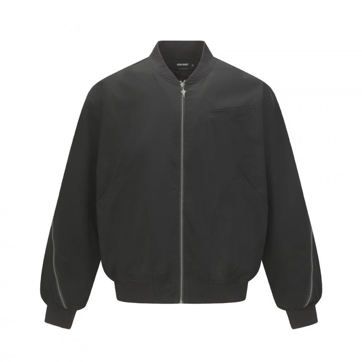 Unisex Boxy-Bomber jacket with full zip, ribbed hem and chest welt pocket Mune Fashion