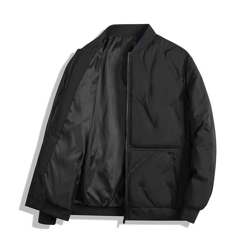 Men's Minimalist Thermal Bomber Jacket with Smooth Lining and Concealed Zipper Placket Mune Fashion
