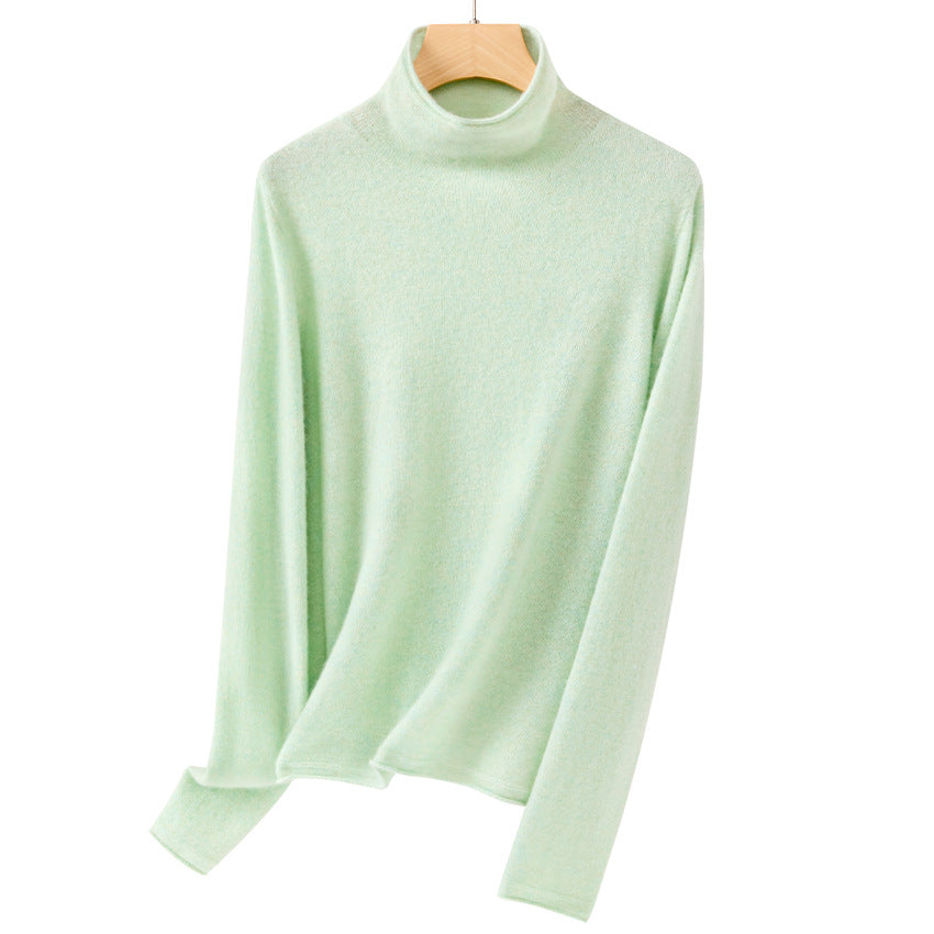 Ladies fine turtleneck sweater made of ultra-light fine knit with a slim silhouette Mune Fashion