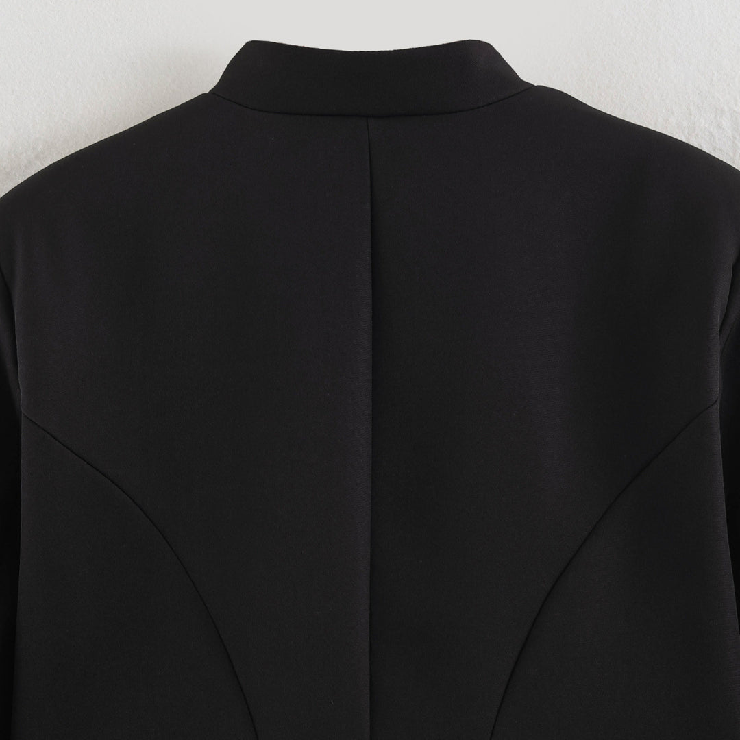 Women's Short Blazer in Marshal Look with Cord Ornament and Brass Buttons Mune Fashion