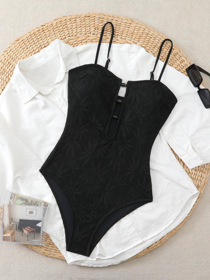 Women’s one-piece swimsuit with trendy mesh pattern Mune Fashion