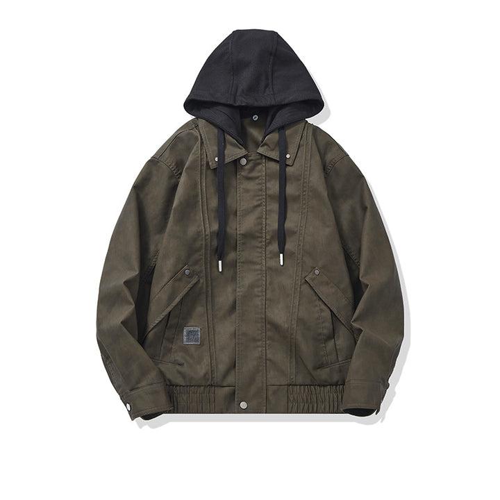 Men's Hooded Canvas Blouson in Boxy Cut with Utility Details Mune Fashion