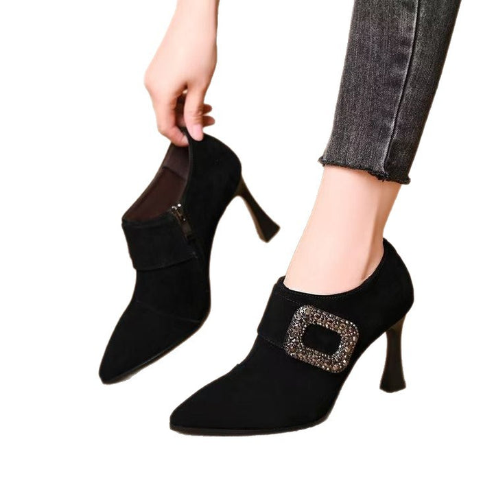 Ladies Elegant Ankle Boots with Glitter Accents Mune Fashion