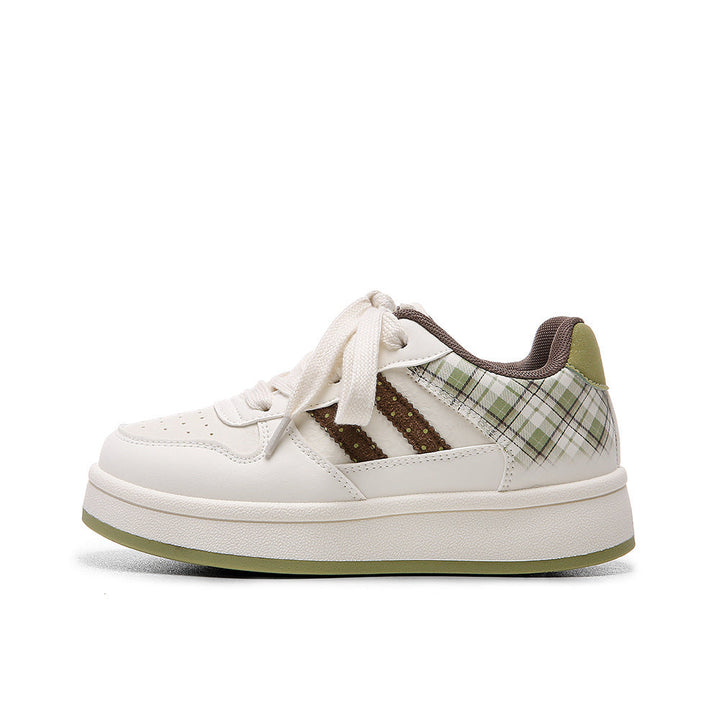Women's Comfortable Sneakers with Fashionable Check Pattern Mune Fashion