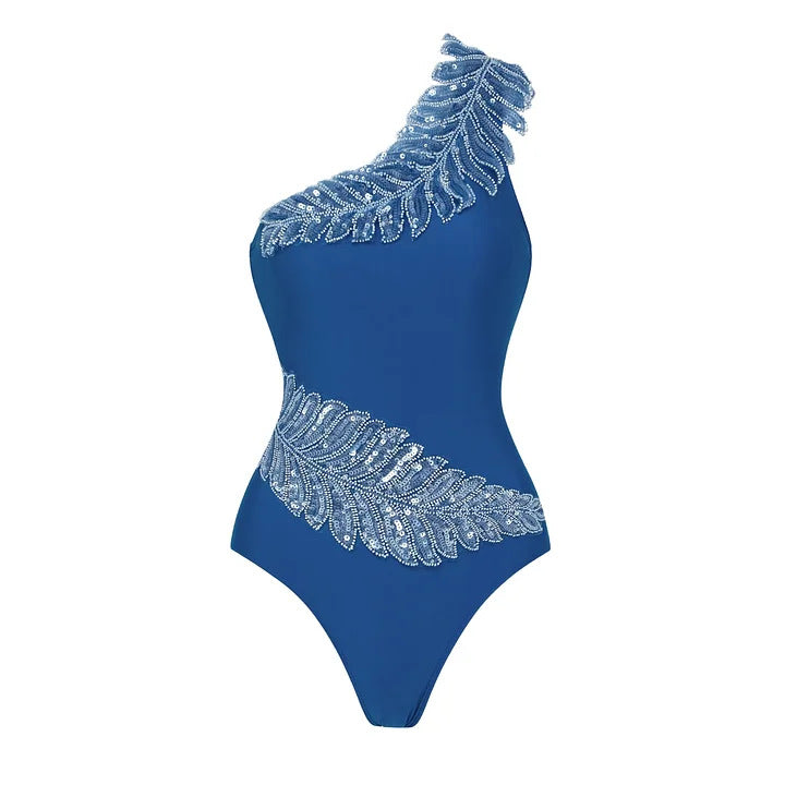 Ladies luxurious one-piece swimsuit with exquisite glitter applications Mune Fashion