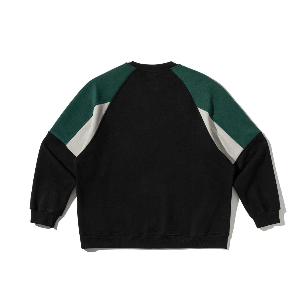 Unisex Colorblock Sweatshirt with raglan sleeves and textured decorative seam Mune Fashion