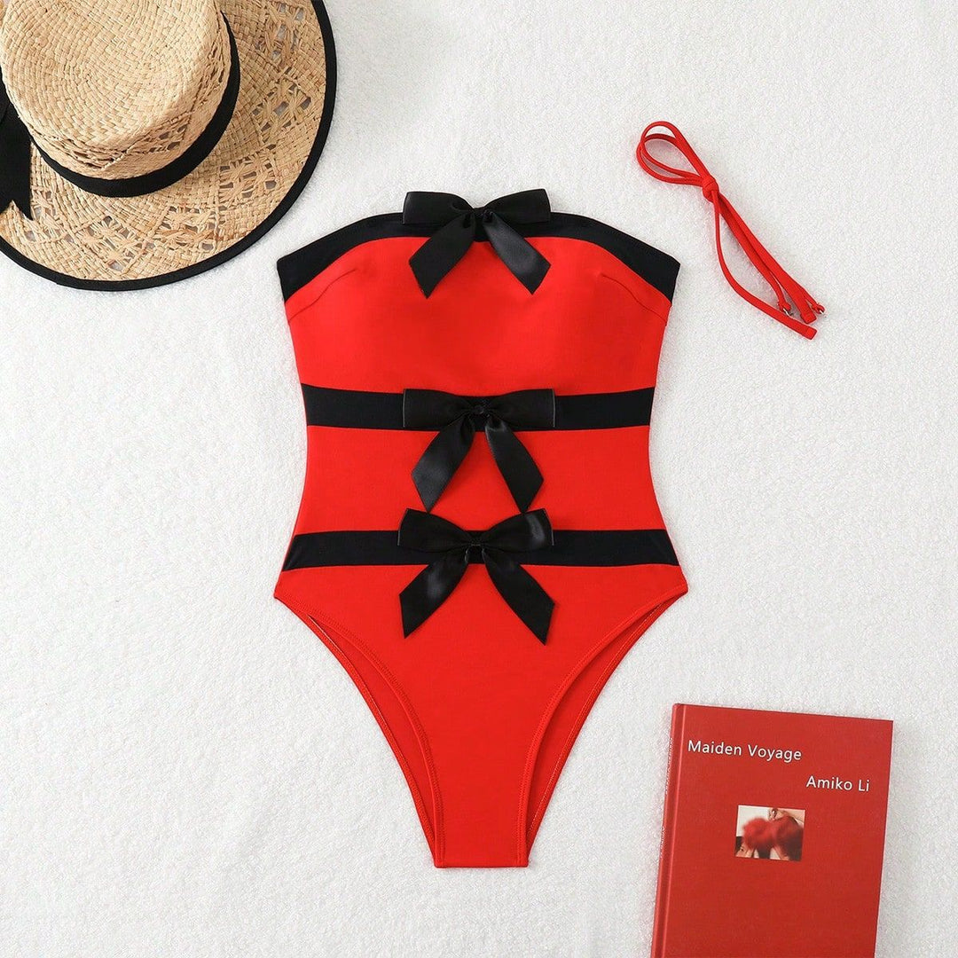 Women's Bandeau Swimsuit with Decorative Bows Mune Fashion