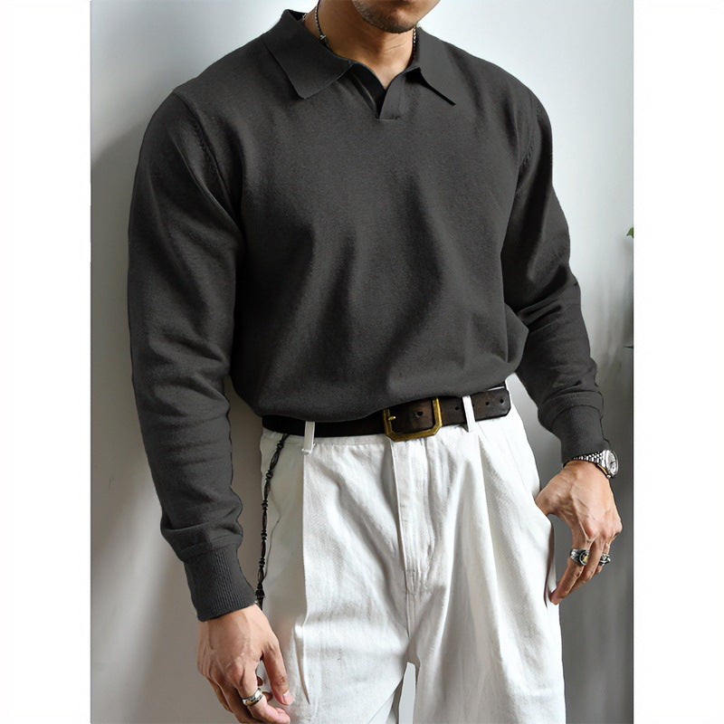 Unisex Oversized Polo collar fine knit sweater with loose fit Mune Fashion