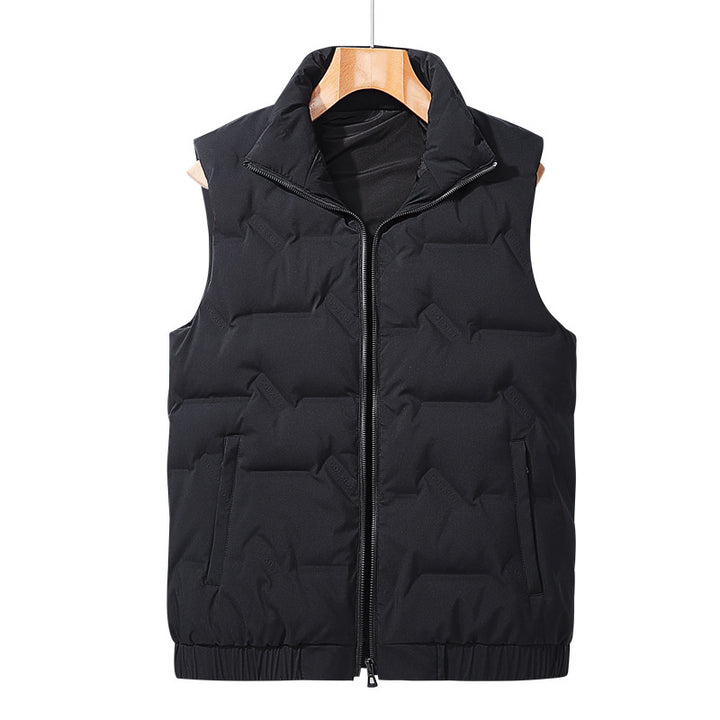 Men's Ultralight Puffer Vest with Stand-up Collar and Elastic Hem Mune Fashion