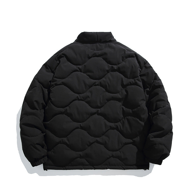 Unisex Oversized Padded Jacket with V-Neck, Snap Button Closure and Padded Insulation Mune Fashion